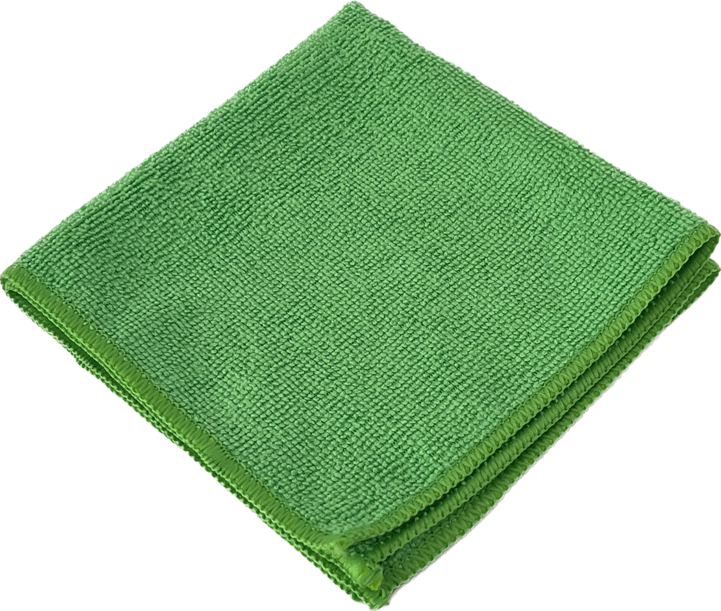 12 inch by 12 inch Green Life Saver Mini Microfiber Cloth / towel angled view and folded
